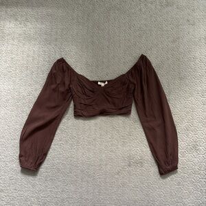 La Hearts Chocolate Brown Crop Top